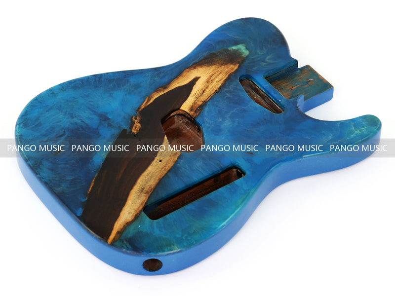 One-of-a-Kind Burl Wood Veneer Epoxy Resin Tele Style Electric Guitar Body (BE-026)