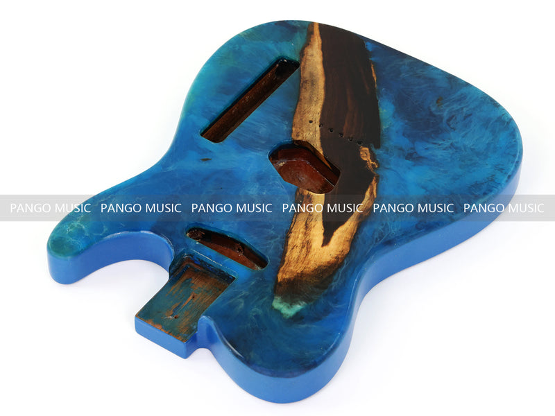 One-of-a-Kind Burl Wood Veneer Epoxy Resin Tele Style Electric Guitar Body (BE-026)