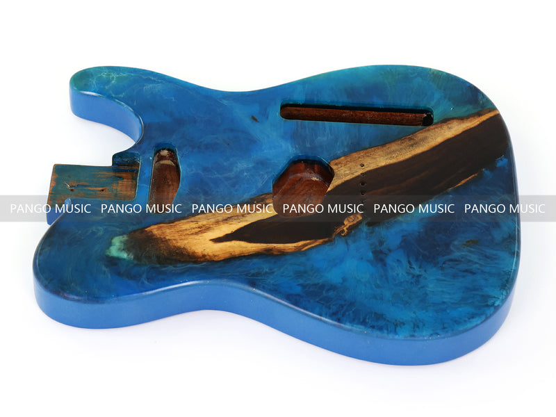 One-of-a-Kind Burl Wood Veneer Epoxy Resin Tele Style Electric Guitar Body (BE-026)