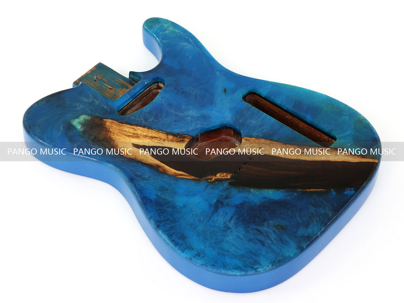 One-of-a-Kind Burl Wood Veneer Epoxy Resin Tele Style Electric Guitar Body (BE-026)