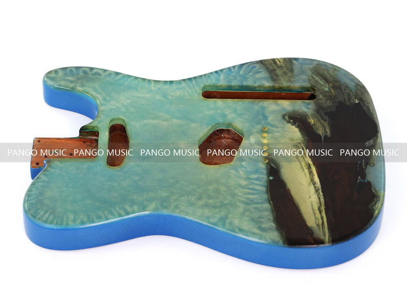 One-of-a-Kind Burl Wood Veneer Epoxy Resin Tele Style Electric Guitar Body (BE-027)