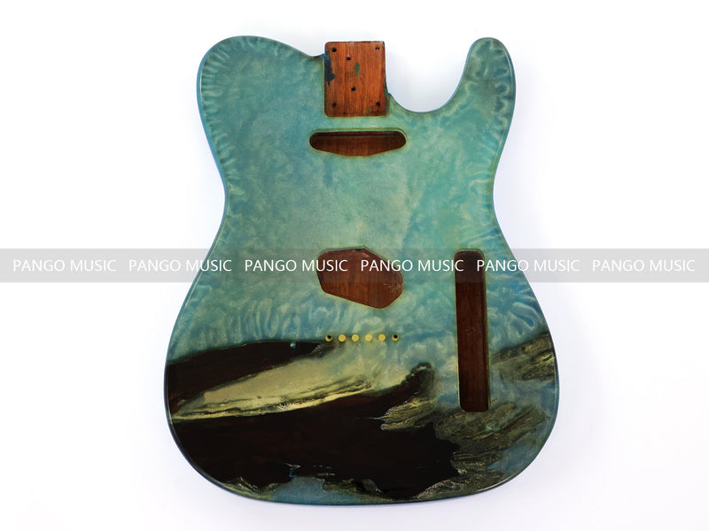 One-of-a-Kind Burl Wood Veneer Epoxy Resin Tele Style Electric Guitar Body (BE-027)