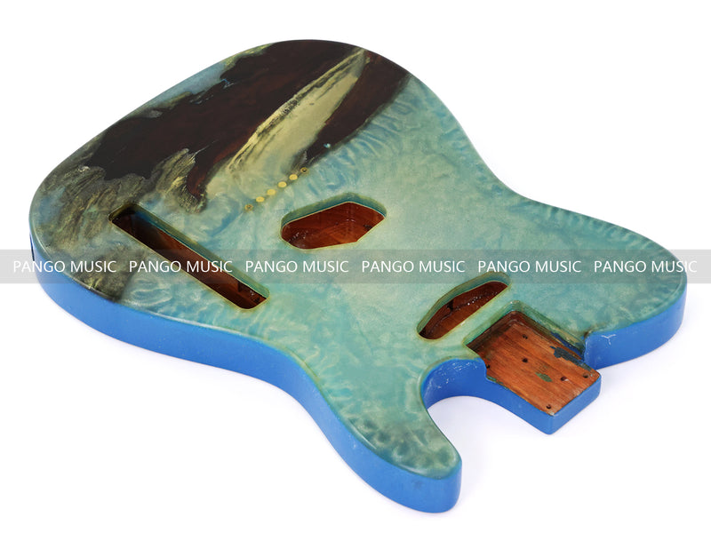 One-of-a-Kind Burl Wood Veneer Epoxy Resin Tele Style Electric Guitar Body (BE-027)