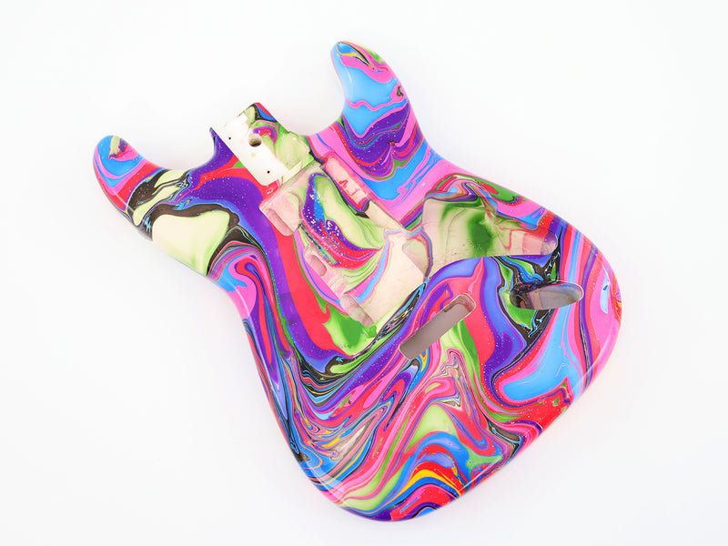 One-of-a-Kind Hand-Swirled ST Style Electric Guitar Body (HST-007)