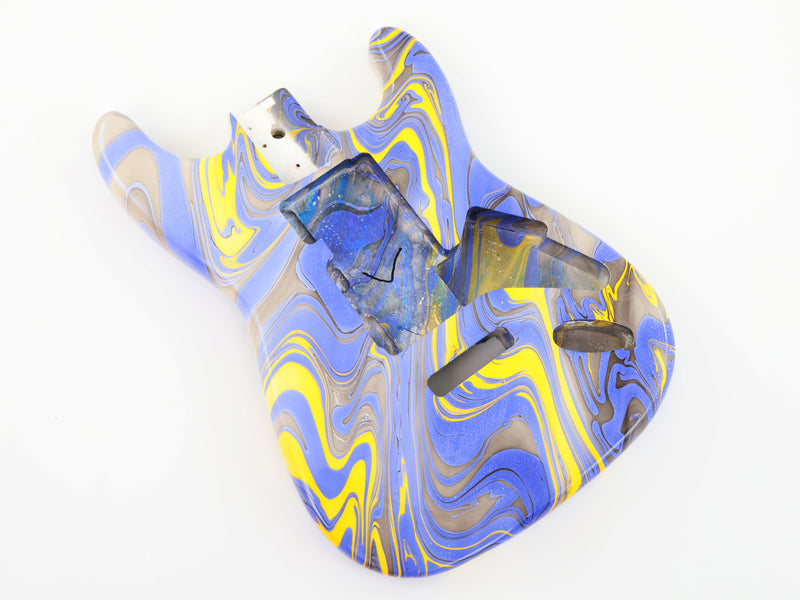 One-of-a-Kind Hand-Swirled ST Style Electric Guitar Body (HST-008)