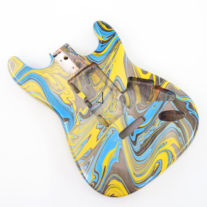 One-of-a-Kind Hand-Swirled ST Style Electric Guitar Body (HST-010)