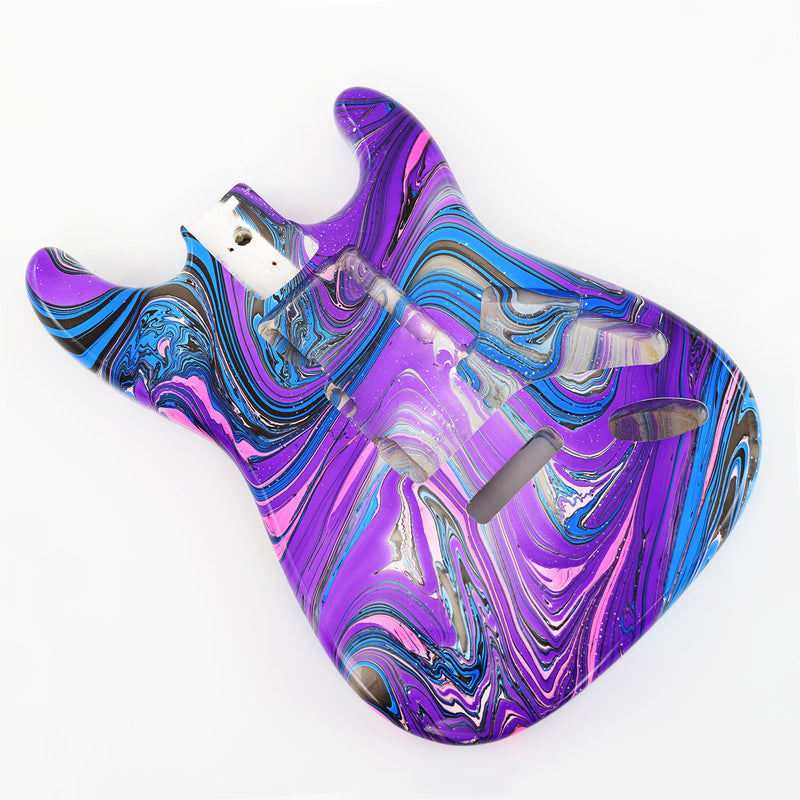 One-of-a-Kind Hand-Swirled ST Style Electric Guitar Body (HST-011)
