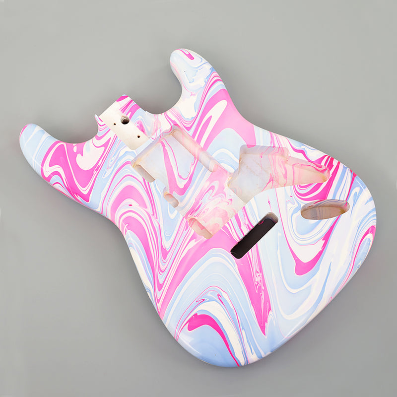 One-of-a-Kind Hand-Swirled ST Style Electric Guitar Body (HST-012)