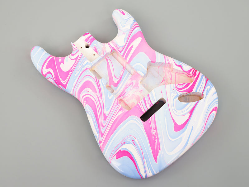 One-of-a-Kind Hand-Swirled ST Style Electric Guitar Body (HST-012)