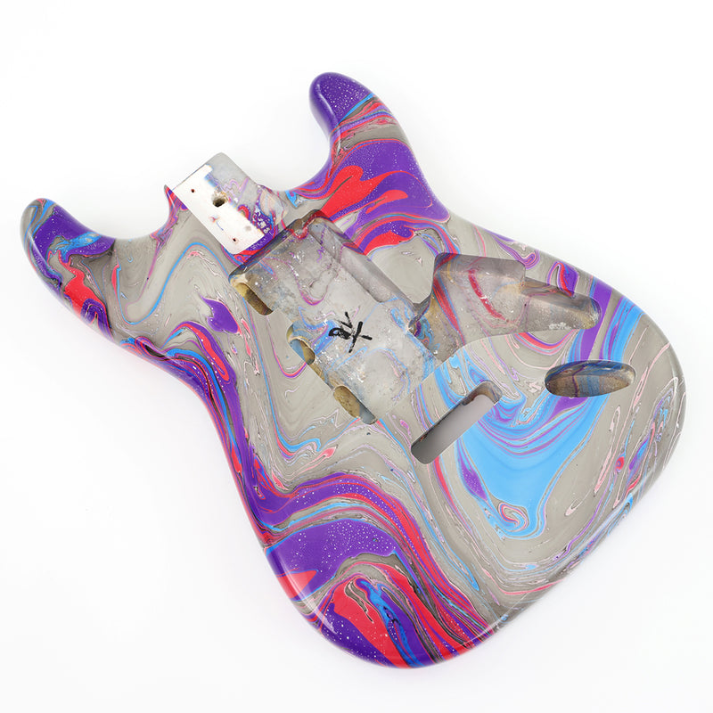 One-of-a-Kind Hand-Swirled ST Style Electric Guitar Body (HST-014)