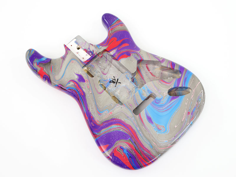 One-of-a-Kind Hand-Swirled ST Style Electric Guitar Body (HST-014)