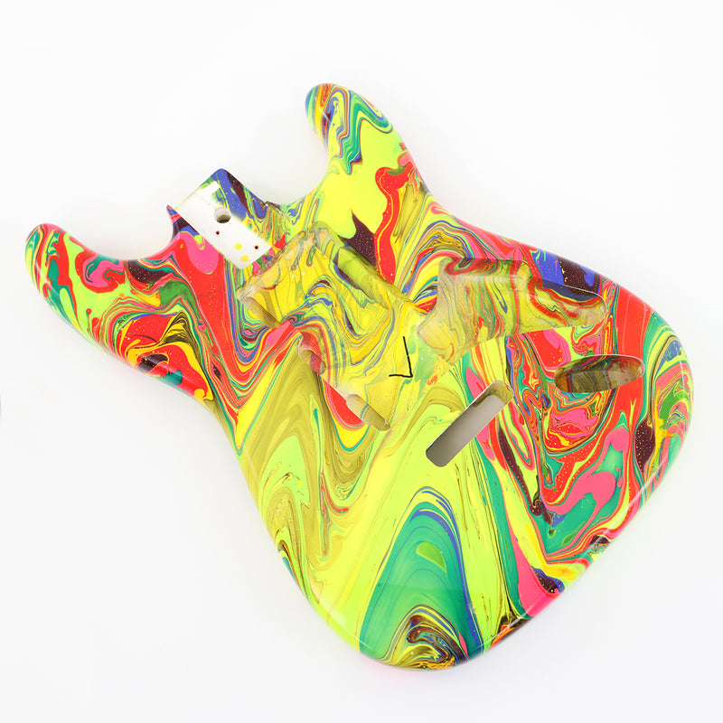 One-of-a-Kind Hand-Swirled ST Style Electric Guitar Body (HST-018)