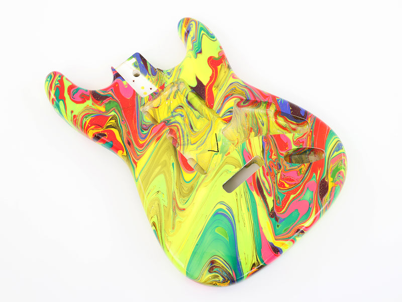 One-of-a-Kind Hand-Swirled ST Style Electric Guitar Body (HST-018)