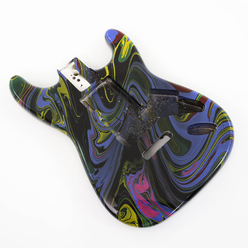 One-of-a-Kind Hand-Swirled ST Style Electric Guitar Body (HST-020)