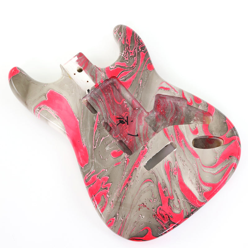 One-of-a-Kind ST-Style Hand-Swirled Electric Guitar Body with Gloss Finish (HST-026)