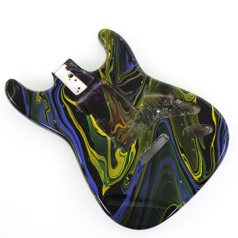 One-of-a-Kind ST-Style Hand-Swirled Electric Guitar Body with Gloss Finish (HST-028)