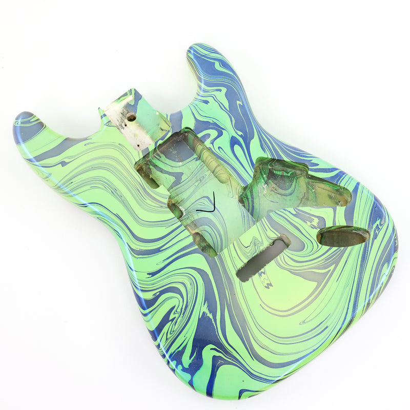 One-of-a-Kind ST-Style Hand-Swirled Electric Guitar Body with Gloss Finish (HST-029)