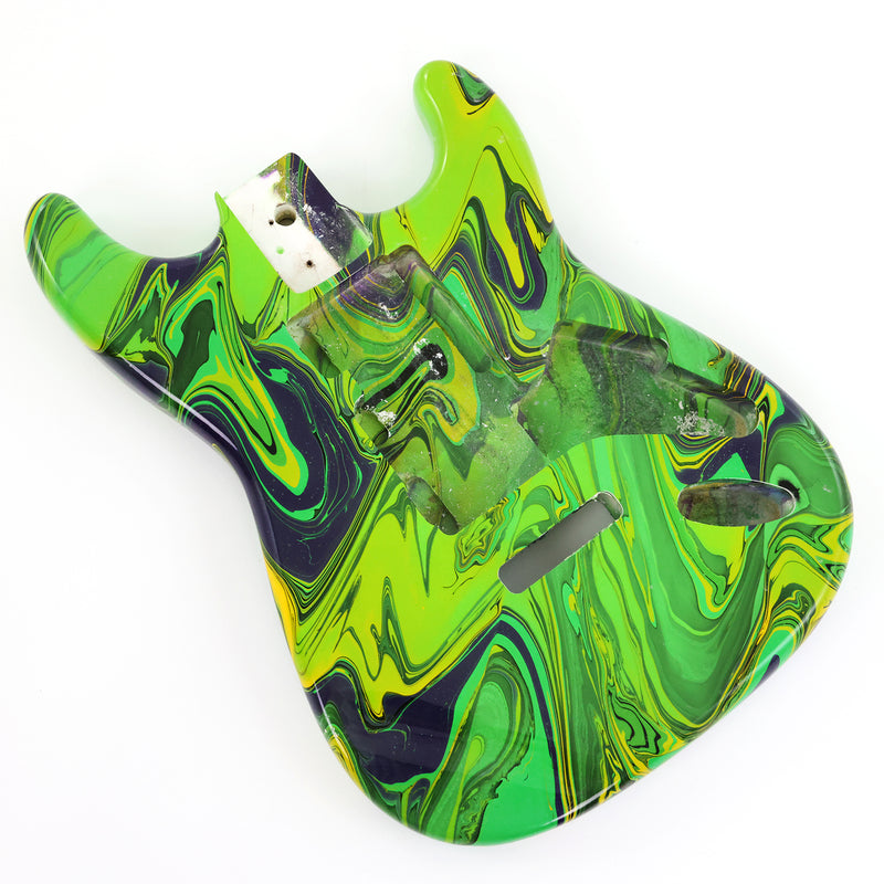 One-of-a-Kind ST-Style Hand-Swirled Pre-Finished Electric Guitar Body (HST-022)