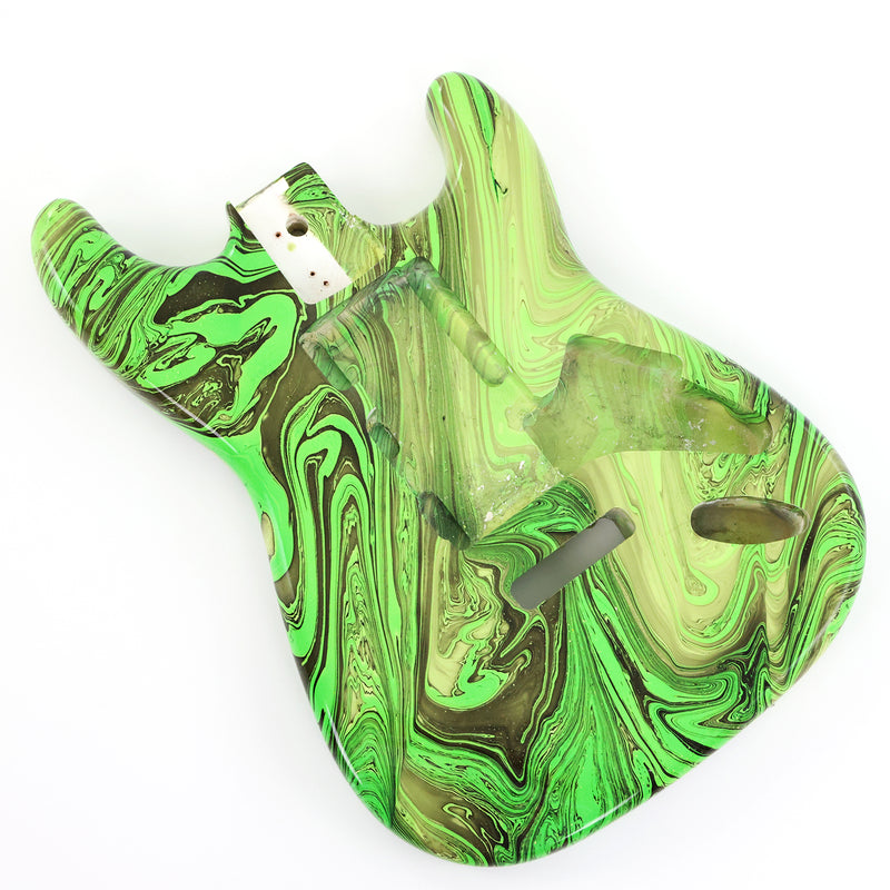 One-of-a-Kind ST-Style Hand-Swirled Pre-Finished Electric Guitar Body (HST-023)