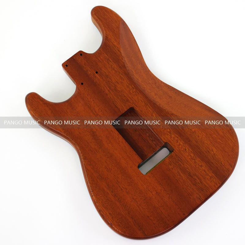 One-of-a-Kind ST Thinline Style Electric Guitar Body with F-hole, Burl Wood & Epoxy Resin Top (SRB-001)