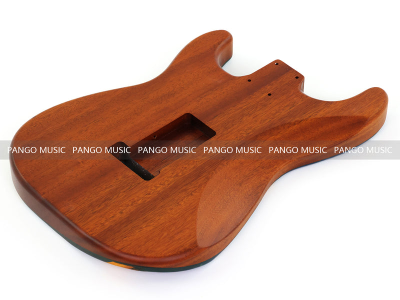 One-of-a-Kind ST Thinline Style Electric Guitar Body with F-hole, Burl Wood & Epoxy Resin Top (SRB-001)