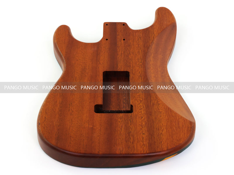 One-of-a-Kind ST Thinline Style Electric Guitar Body with F-hole, Burl Wood & Epoxy Resin Top (SRB-001)