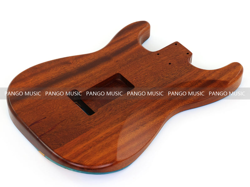One-of-a-Kind ST Thinline Style Electric Guitar Body with F-hole, Burl Wood & Epoxy Resin Top (SRB-002)