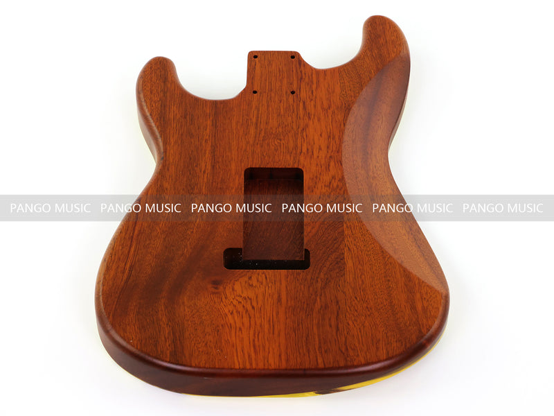 One-of-a-Kind ST Thinline Style Electric Guitar Body with F-hole, Burl Wood & Epoxy Resin Top (SRB-003)