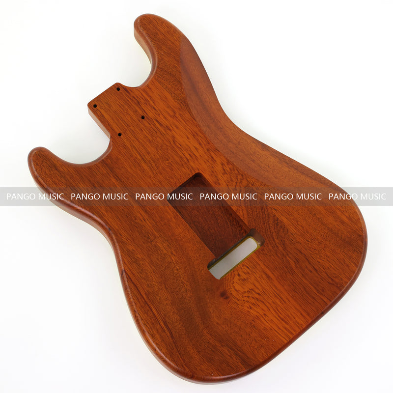 One-of-a-Kind ST Thinline Style Electric Guitar Body with F-hole, Burl Wood & Epoxy Resin Top (SRB-003)