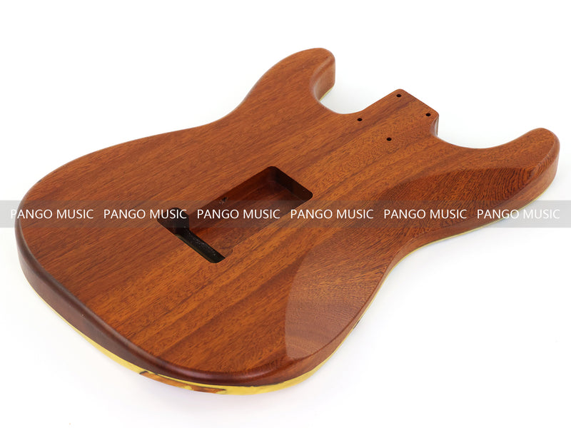 One-of-a-Kind ST Thinline Style Electric Guitar Body with F-hole, Burl Wood & Epoxy Resin Top (SRB-004)
