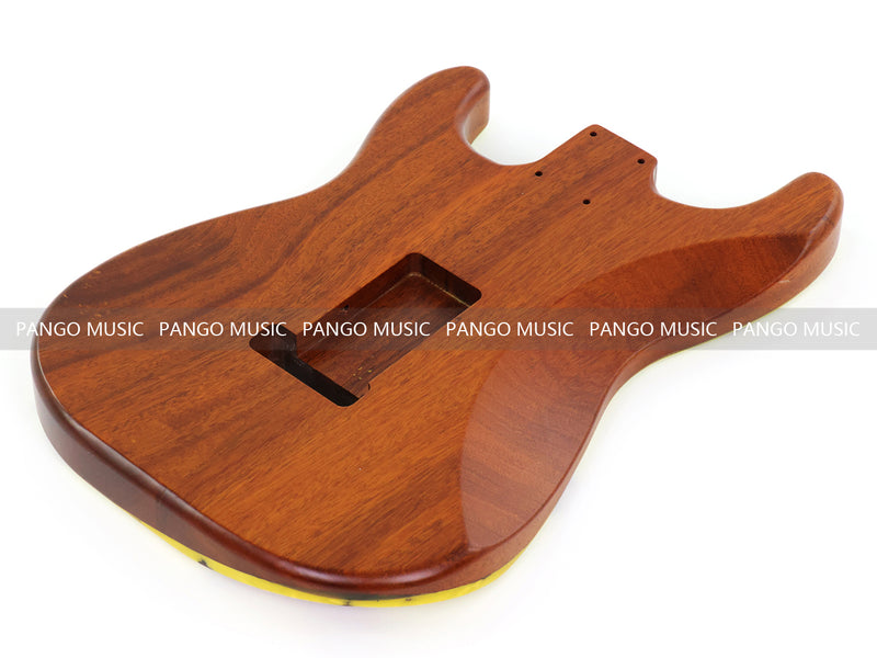 One-of-a-Kind ST Thinline Style Electric Guitar Body with F-hole, Burl Wood & Epoxy Resin Top (SRB-006)