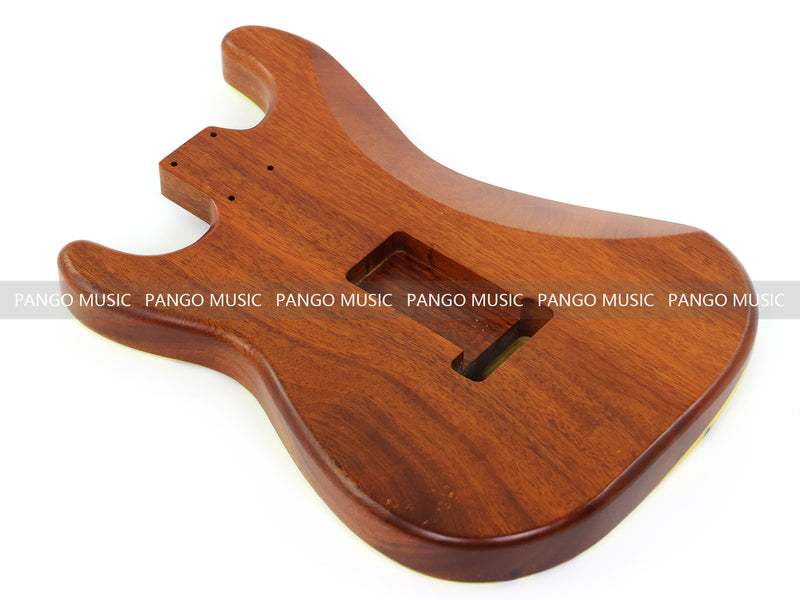 One-of-a-Kind ST Thinline Style Electric Guitar Body with F-hole, Burl Wood & Epoxy Resin Top (SRB-006)