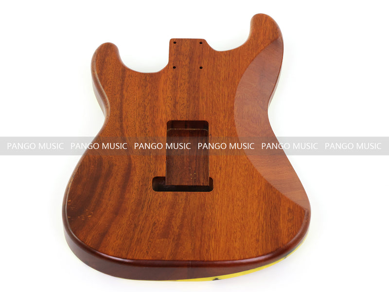 One-of-a-Kind ST Thinline Style Electric Guitar Body with F-hole, Burl Wood & Epoxy Resin Top (SRB-006)