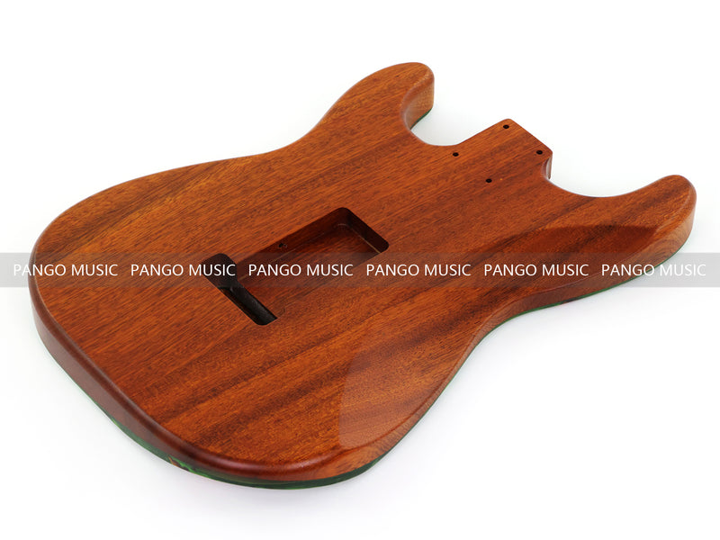 One-of-a-Kind ST Thinline Style Electric Guitar Body with F-hole, Burl Wood & Epoxy Resin Top (SRB-007)