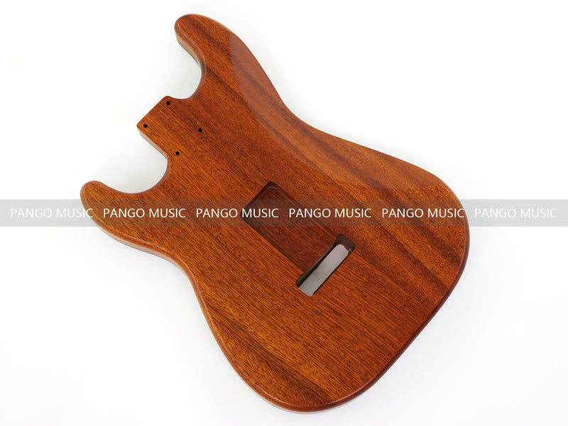 One-of-a-Kind ST Thinline Style Electric Guitar Body with F-hole, Burl Wood & Epoxy Resin Top (SRB-007)