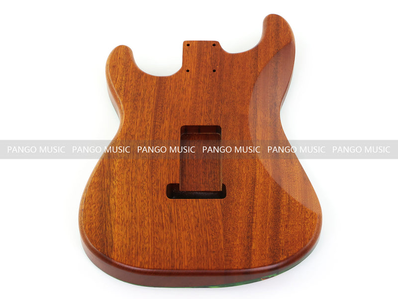 One-of-a-Kind ST Thinline Style Electric Guitar Body with F-hole, Burl Wood & Epoxy Resin Top (SRB-007)