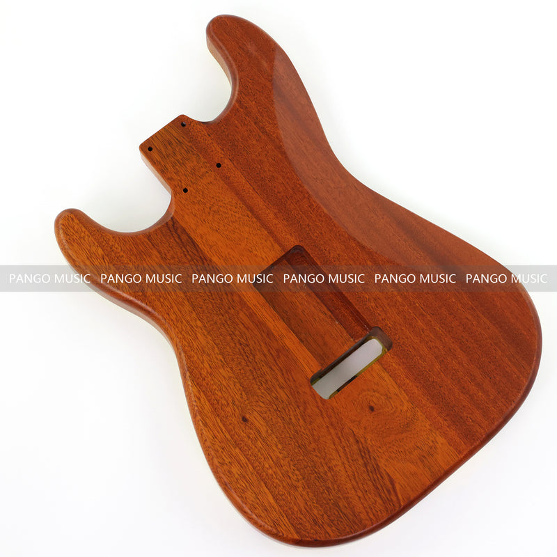 One-of-a-Kind ST Thinline Style Electric Guitar Body with F-hole, Burl Wood & Epoxy Resin Top (SRB-008)