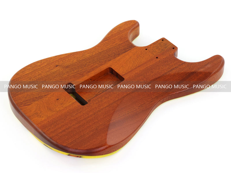 One-of-a-Kind ST Thinline Style Electric Guitar Body with F-hole, Burl Wood & Epoxy Resin Top (SRB-008)