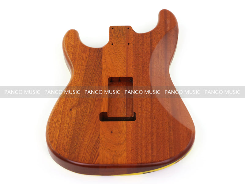 One-of-a-Kind ST Thinline Style Electric Guitar Body with F-hole, Burl Wood & Epoxy Resin Top (SRB-008)
