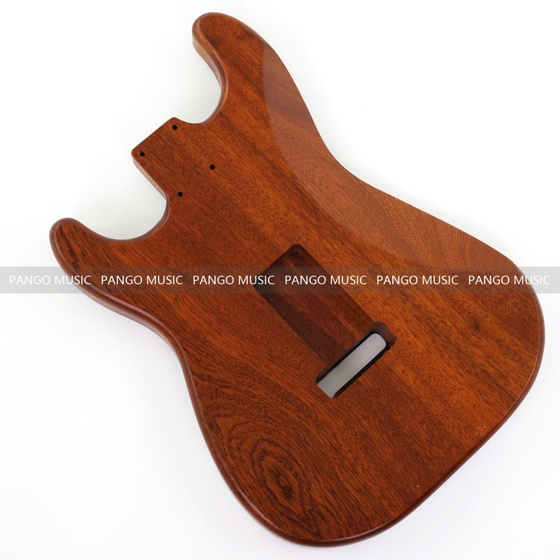 One-of-a-Kind ST Thinline Style Electric Guitar Body with F-hole, Burl Wood & Epoxy Resin Top (SRB-009)