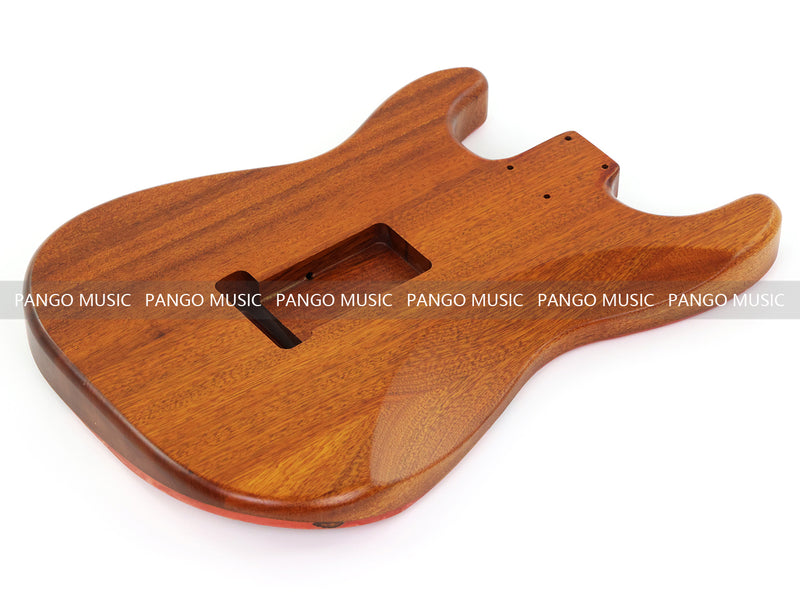 One-of-a-Kind ST Thinline Style Electric Guitar Body with F-hole, Burl Wood & Epoxy Resin Top (SRB-010)