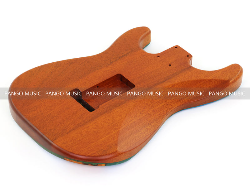 One-of-a-Kind ST Thinline Style Electric Guitar Body with F-hole, Burl Wood & Epoxy Resin Top (SRB-011)