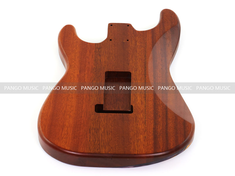 One-of-a-Kind ST Thinline Style Electric Guitar Body with F-hole, Burl Wood & Epoxy Resin Top (SRB-012)