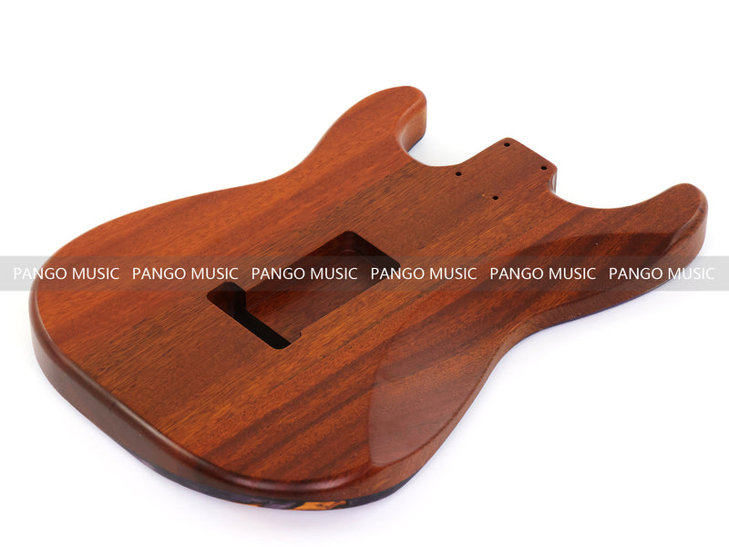 One-of-a-Kind ST Thinline Style Electric Guitar Body with F-hole, Burl Wood & Epoxy Resin Top (SRB-012)