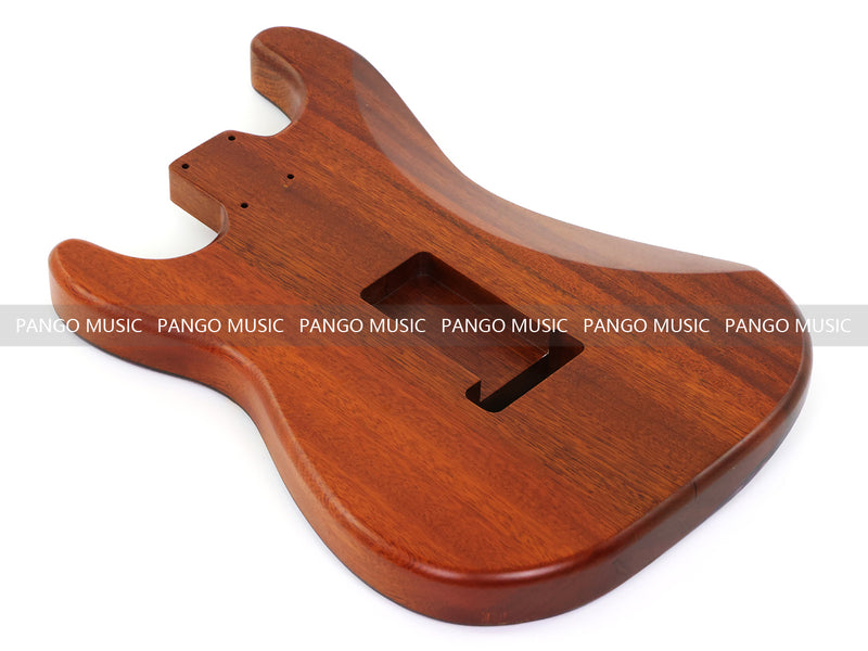 One-of-a-Kind ST Thinline Style Electric Guitar Body with F-hole, Burl Wood & Epoxy Resin Top (SRB-012)