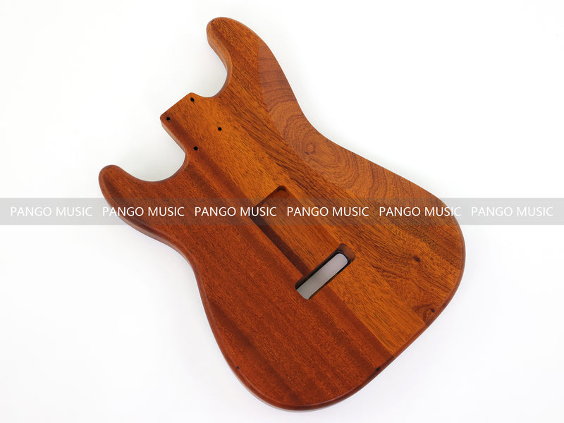 One-of-a-Kind ST Thinline Style Electric Guitar Body with F-hole, Burl Wood & Epoxy Resin Top (SRB-013)