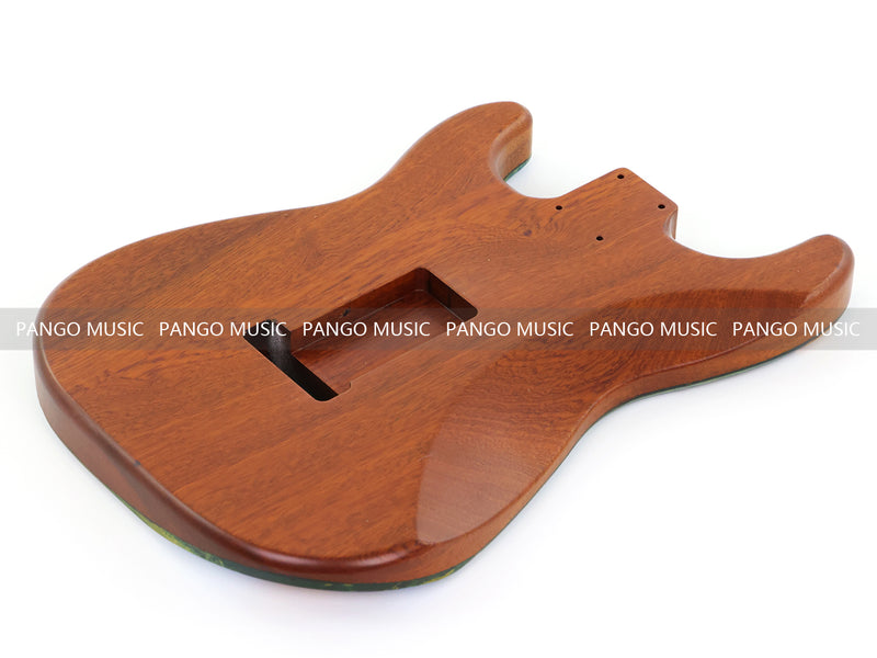 One-of-a-Kind ST Thinline Style Electric Guitar Body with F-hole, Burl Wood & Epoxy Resin Top (SRB-014)