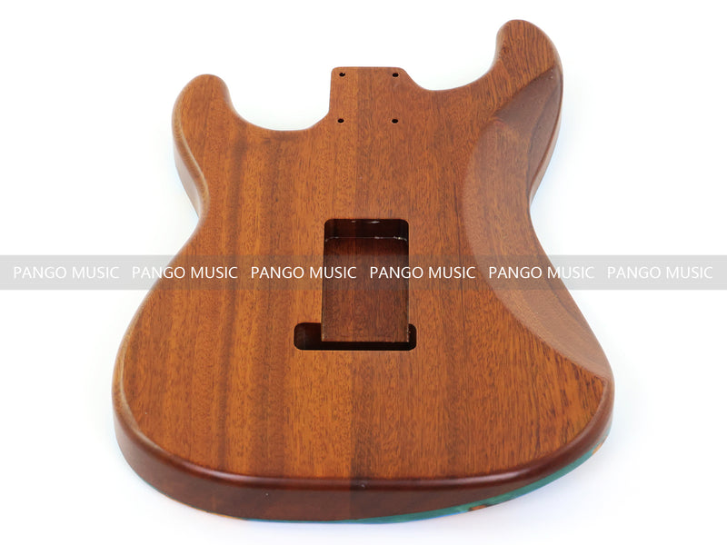 One-of-a-Kind ST Thinline Style Electric Guitar Body with F-hole, Burl Wood & Epoxy Resin Top (SRB-015)