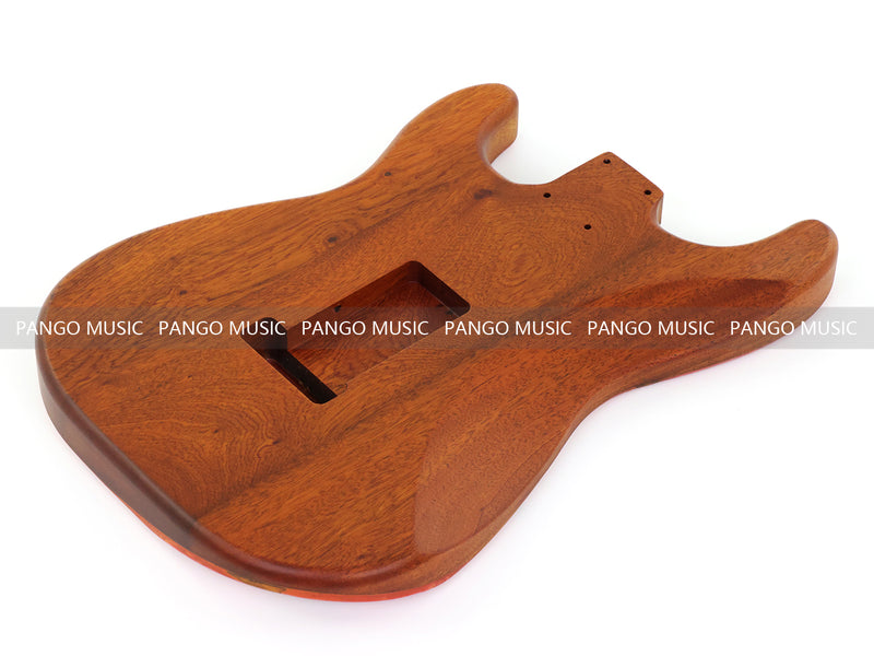 One-of-a-Kind ST Thinline Style Electric Guitar Body with F-hole, Burl Wood & Epoxy Resin Top (SRB-016)