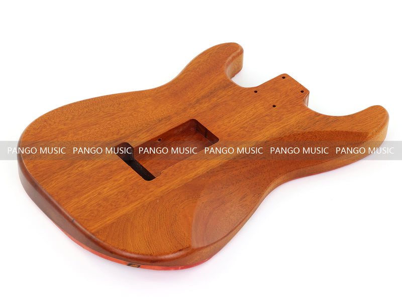 One-of-a-Kind ST Thinline Style Electric Guitar Body with F-hole, Burl Wood & Epoxy Resin Top (SRB-017)